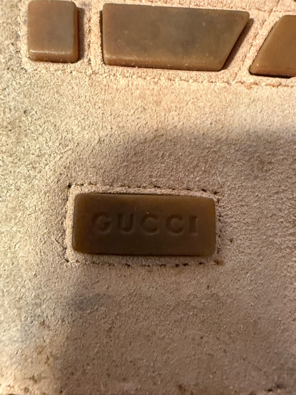 Gucci Beige Suede Women's Moccasins with Pink Insole and Ribbon Bow - Picture 11 of 12